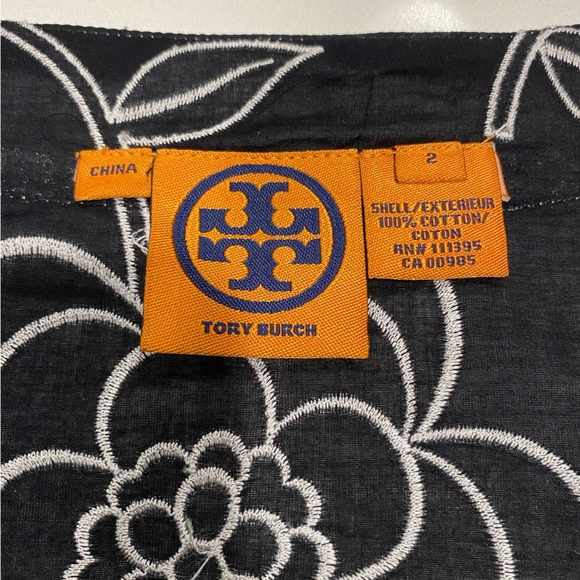 TORY BURCH Tunic, Black & Metallic Silver, Small - Picture 2 of 7